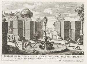 Fontein, de tuinen van de Villa Celimontana te Roma