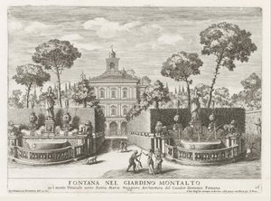 Fonteinen in de tuinen van de Villa Montalto Negroni te Roma Montalto bahçesindeki Çeşme (...) (nesne üzerindeki başlık) Roma saray ve bahçelerindeki çeşmeler (dizi başlığı) Fonteinen in de paleizen en tuinen van Roma (dizi başlığı ) by Giovanni Francesco Venturini