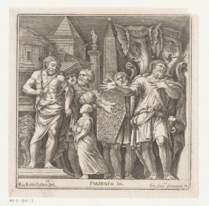 Bir şehirde bir grup figür ve iki fil by Giovanni Francesco Venturini