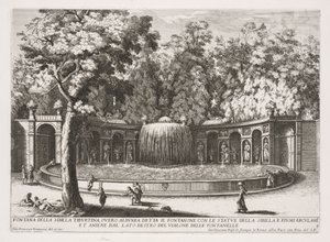 Roma Çeşmeleri, Kitap IV, levha 7: Tiburtine Sibyl Çeşmesi (Fontana della Sibilla Tiburtina) by Giovanni Francesco Venturini