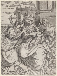 Aziz Catherine ile Madonna ve Çocuk by Giovanni Gallo after Marco Pino
