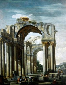 Figürlü Klasik Kalıntılardan Bir Capriccio (tuval üzerine yağlı boya)