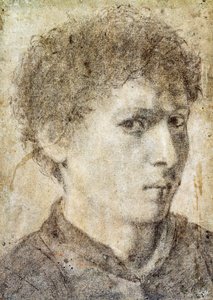 Gian Girolamo Savoldo'nun çizimi (yaklaşık 1480-1548), siyah kalem ve beyaz tebeşir, İtalya by Giovanni Girolamo Savoldo