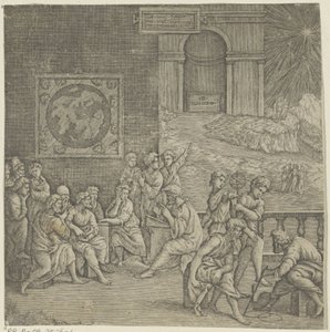 Bir filozof okulu by Giovanni Jacopo Caraglio (attributed to)