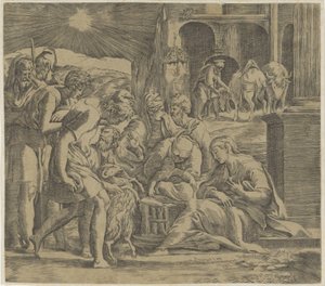 Çobanların hayranlığı by Giovanni Jacopo Caraglio