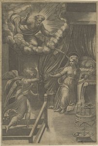 Baba Tanrı ile Müjde by Giovanni Jacopo Caraglio
