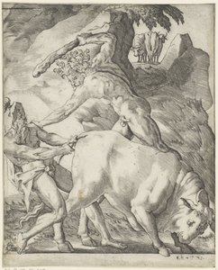 Herkül Cacus ile savaşır Herkül ile Sahneler (dizi başlığı) by Giovanni Jacopo Caraglio