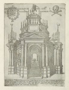 Alessandro Farnese'nin mezar anıtı Santa Maria'da Roma'da Aracoeli'de Per l'esequie del ser.mo S. duca Alessadro Farnese (nesne üzerindeki başlık) Roma'daki modern ve antik anıtlar ve binalar (seri başlığı) Ornamenti di Fabriche ant