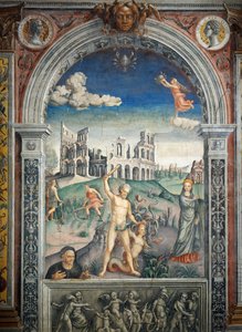 Fresk Giovanni Maria Falconetto (1468-1535), Zodyak Salonu, Palazzo D'Arco, Mantua (UNESCO Dünya Mirası Listesi, 2008), İtalya