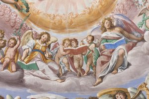 Melekler ve putti şarkı söyleme (3496733 detayı) by Giovanni Mauro della Rovere
