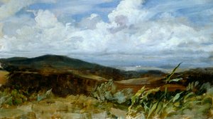 Manzara Giovanni Muzzioli (1854-1894), tuval üzerine yağlı boya, 39x68 cm by Giovanni Muzzioli