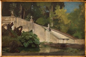 Havuzlu Merdiven (tuval üzerine yağlı boya) by Giovanni Muzzioli