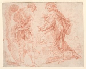 Ayakta ve Diz Çökmüş Figürler by Giovanni Paolo Panini