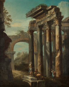 Roma harabe manzarası by Giovanni Paolo Pannini