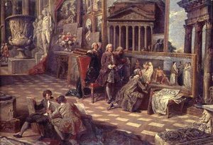 Hayali Bir Resim Galerisinin İç Detayı by Giovanni Paolo Pannini
