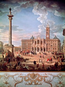 Piazza ve Santa Maria Maggiore Kilisesi by Giovanni Paolo Pannini
