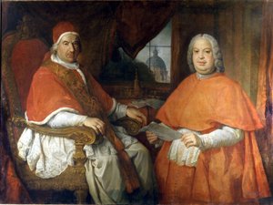 Papa Benedict XIV (1675 - 1758) ve Kardinal Silvio Valenti Gonzague
