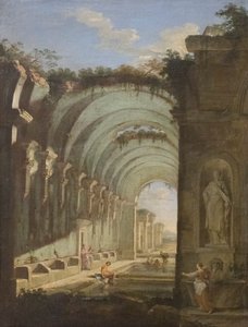 Kaplıcalı harabeler by Giovanni Paolo Pannini