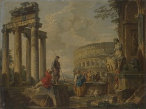 Roma Harabeleri Arasındaki Kolezyum, c.1730