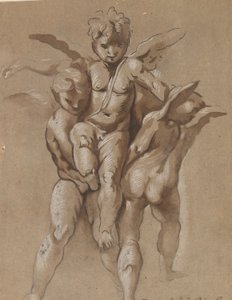 Üçüncü Putti Taşıyan İki Putti (rekto); Kadrolu Bir Gençlik (versi)
