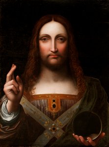 Cristo Salvator Mundi (ahşap panel üzerine yağlı boya)
