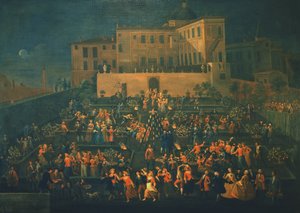 Palazzo Rospigliosi bahçesinde Mozzatore Bayramı, 1740, c.1740 by Giovanni Reder
