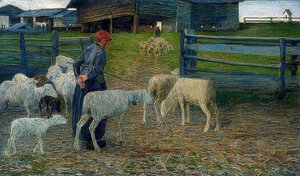 Ahıra dön. 1888 by Giovanni Segantini