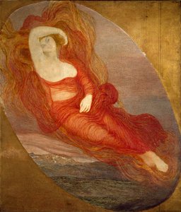 Giovanni Segantini (1858-1899) 1894-1897 Güneş tarafından Aşk Tanrıçası Tablosu. 210x133 cm Milano, Galleria d