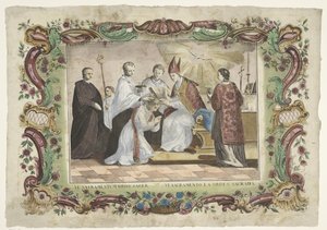 Rahipliğin Kutsallığı VI. sakramentum ordo sacer / VI. sacramento la orden sacrada (nesne üzerindeki başlık) Yedi Kutsal Kitap (dizi adı) by Giovanni Volpato