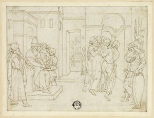 Pilatus Ellerini Yıkanırken, Mesih Uzaklaştırılırken by Giovanni da Bologna