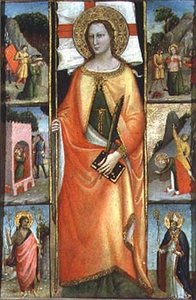 Şehitlik ve SS Sahneleri ile St. Reparata. Vaftizci Yahya ve Nicolas (panelde öfke)
