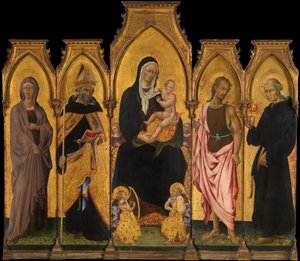 Azizler ile Madonna ve Çocuk, 1454. by Giovanni di Paolo