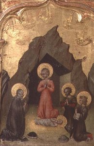 Çocuğun Bakire, Aziz Joseph ve iki aziz tarafından hayranlığı by Giovanni di Paolo di Grazia
