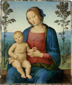 Bakire ve Çocuk (Madonna ve Çocuk) - Tablo Lo Spagna (Giovanni di Pietro) (1450-1528), ahşap üzerine yağlı boya (36.8x31.4 cm), İtalyan Rönesansı - Özel koleksiyon by Giovanni di Pietro (c.1450 1529)