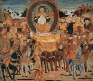 Le triomphe de la gloire - Şöhretin Zaferi - (Lo Scheggia) Giovanni di Ser Giovanni (1406-1486). Paneldeki sıcaklık