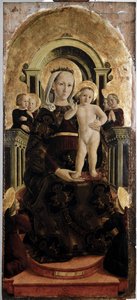 Bakire ve Çocuk - Panel Üzeri Yağlı by Girolamo Giovanni