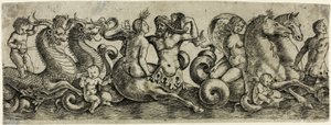 Tritonlar ve Periler ile Friz by Girolamo Mocetto