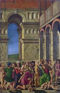 Mocetto, Girolamo (c. 1458-1531) The Massacre of the Innocents tuval üzerine yağlıboya ca 1510-1520 National Gallery, Londra 67,9x44,5