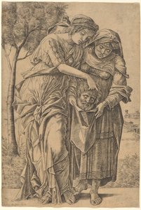 Holofernes Başkanı ile Judith by Girolamo Mocetto after Andrea Mantegna