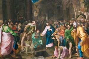 Lazarus'un Dirilişi, c.1555 (tuval üzerine yağlıboya)