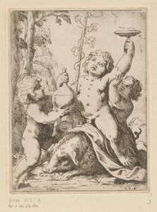 Üç gençle Bacchanal by Girolamo Scarselli