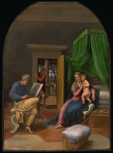 Aziz Luke Bakire ve Mesih Çocuğunu Çiziyor by Girolamo da Carpi