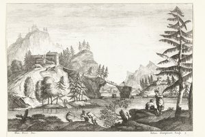 Nehir ve bazı rakamlar ile manzara İtalyan manzaraları (dizi başlığı) by Giuliano Giampiccoli