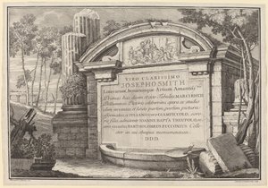 Bir Manzaradaki Klasik Kalıntılar: cephe parçası by Giuliano Giampiccoli and Giovanni Battista Tiepolo