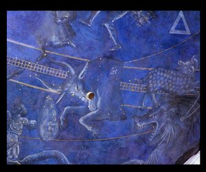 4 Temmuz 1442 gecesi yıldızların arasından geçen Güneş Yolu, Toros detayı, mihrabın üzerindeki alttan, c.1430 (85088 detayı) by Giuliano dArrighi Pesello