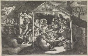 Çobanların hayranlığı by Giulio Bonasone