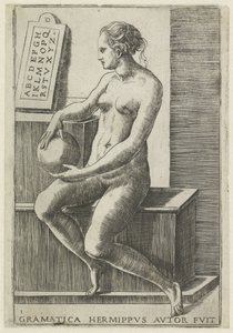 Dilbilgisi Dilbilgisi hermippus yazar fuit (nesne üzerindeki başlık) Yedi Liberal Sanatlar (dizi başlığı) by Giulio Bonasone