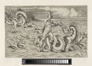 Herkül, Achelous ile güreşir by Giulio Bonasone