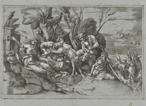 Jüpiter keçi Amalthea tarafından emzirildi by Giulio Bonasone