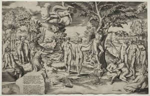 Elysian Tarlalarında Aşk, 1563. by Giulio Bonasone